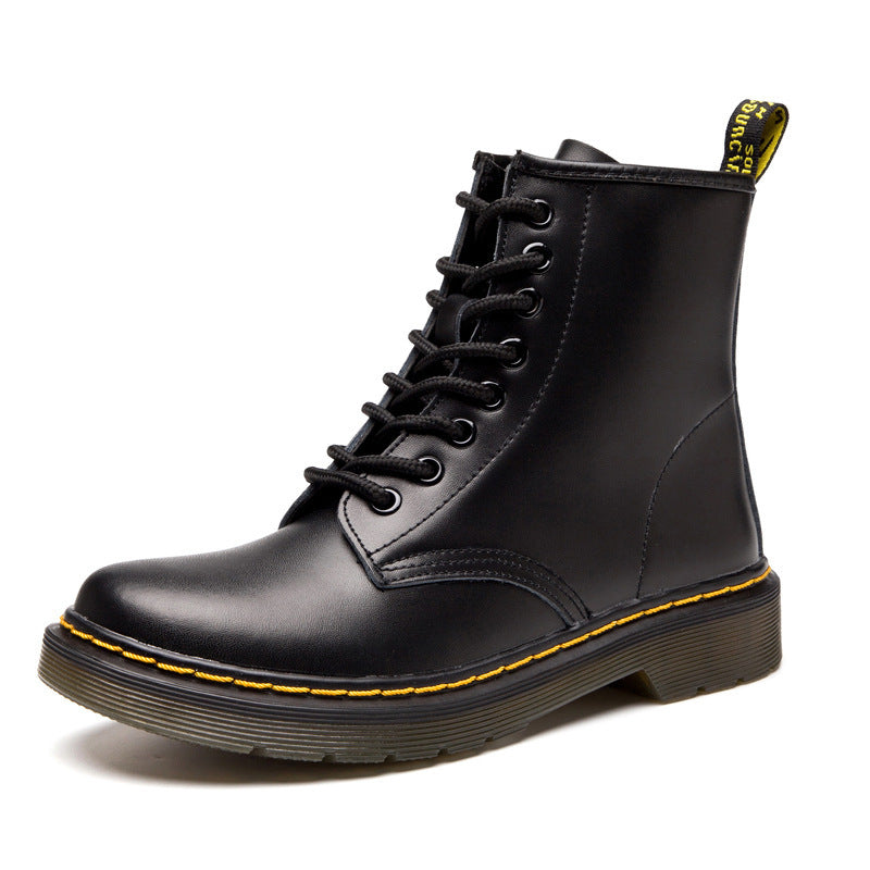 SMOOTH LEATHER LACE UP Martens Boots - Bright black - Women's Shoes - Carvan Mart