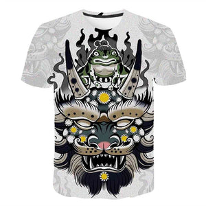 Chic Graphic Tees for Him Digital Printing Casual Round Neck T-shirt - White - Men's Shirts - Carvan Mart