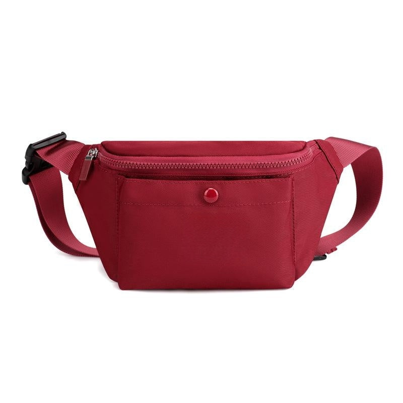 Trendy Chest Bag Women's Casual Fashion Simple Waist Bag Waterproof Cashier Mobile Phone Bag - Purplish Red - Shoulder Bags - Carvan Mart