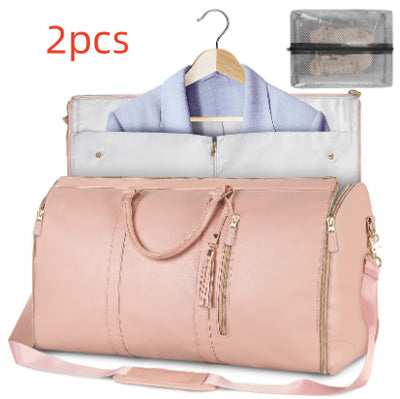 Easy Travel Duffle Bag Women's Handbag Folding Suit Bag Waterproof Clothes Totes - Carvan Mart