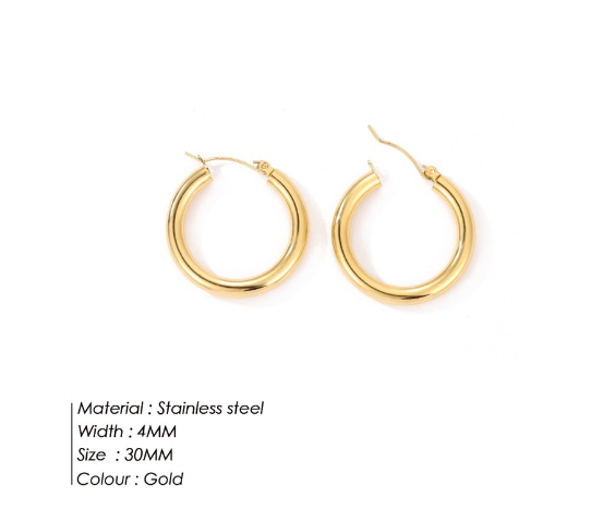 Simple Round Hoop Earrings - Carvan Mart