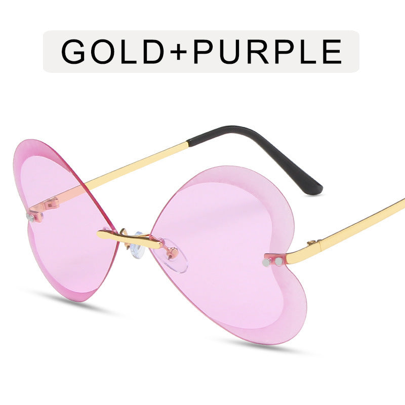 Retro Trend Love Personality Metal Sunglasses Women - Purple - Women's Sunglasses - Carvan Mart