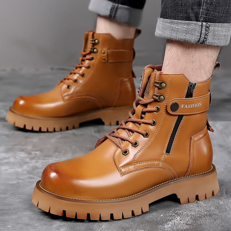 Mens Fashion Thick-soled High-top Wearable Martin Boots - Carvan Mart