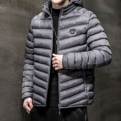 Men's Winter Coat Jacket Plus Fleece For Light And Warmth - Grey - Men's Jackets & Coats - Carvan Mart