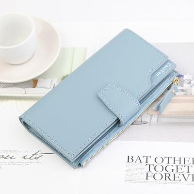 Women's Wallet Long Wallet Women Zipper Card - Blue - Women's Wallet - Carvan Mart