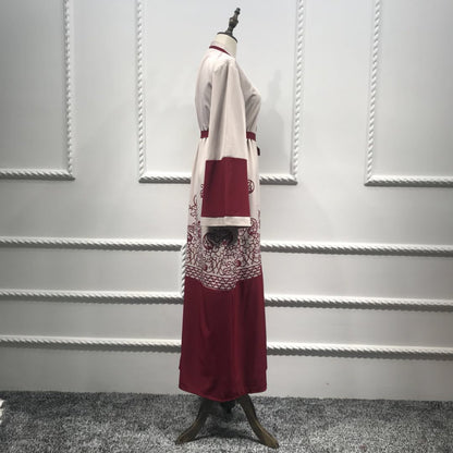 Jubah Tunic Full Print Arabian Red Robe Dress - Carvan Mart Ltd