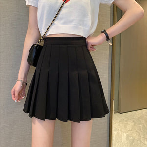 Plaid Pleated Skirt Female High Waist Slim Short - Carvan Mart