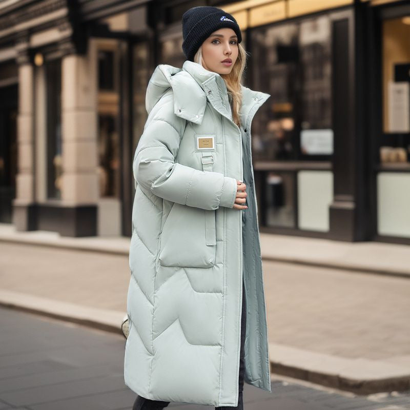 Cotton Jacket Women's Mid Length Winter Casual Quilted Zipper Coat - Carvan Mart Ltd