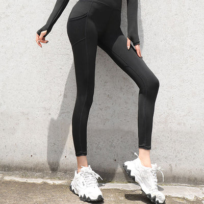 Women's High Waist Seamless Leggings with Pockets - Gym Sports Wear - Carvan Mart