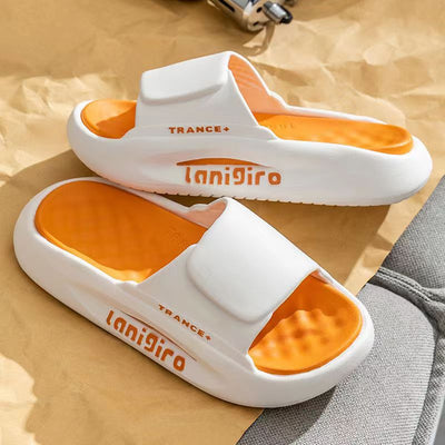 Summer Slippers Women Men Home Shoes Indoor Non Slip Bathroom Slippers - White orange - Women's Slippers - Carvan Mart