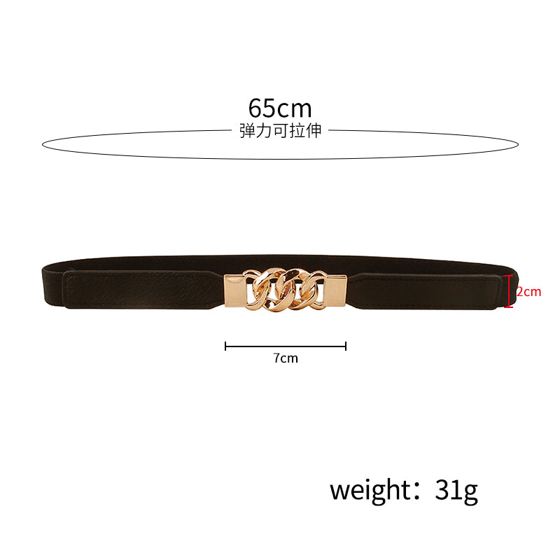 Waistband Female Fine Leather Belt Trims The Body Adornment Shirt To Match Dress Multi - Ring Buckle Elastic High Atmosphere Summer New Style - - Belts & Cummerbunds - Carvan Mart