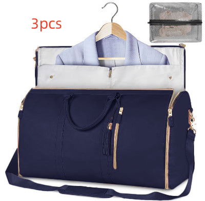 Easy Travel Duffle Bag Women's Handbag Folding Suit Bag Waterproof Clothes Totes - Carvan Mart