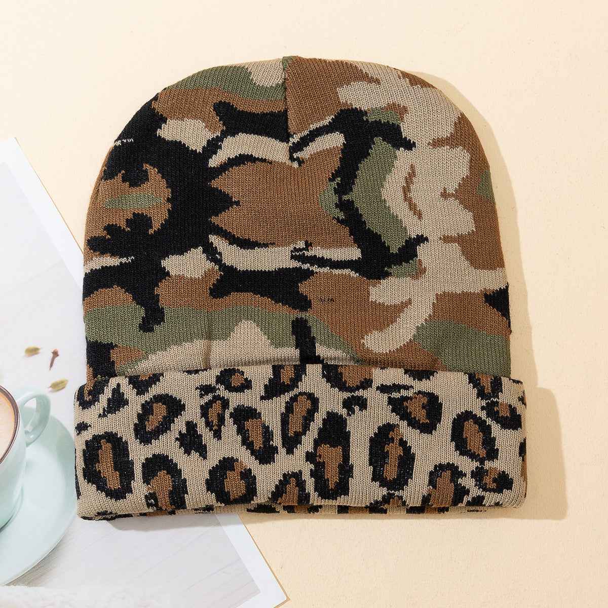 Camo Leopard Pattern Fashion Outdoor Autumn And Winter Warm Printing Women's Hat - - Women's Hats & Caps - Carvan Mart