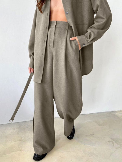 Women Two Piece Suit Long Sleeve High-end Casual Temperament Blazer Suit - Carvan Mart