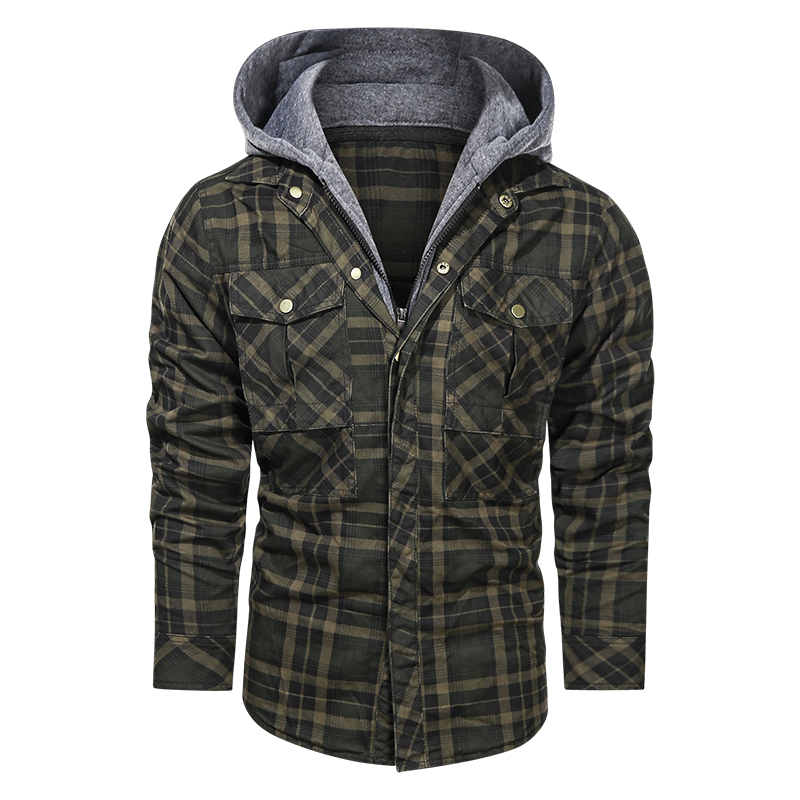 Men Warm Jacket Fleece Thick Winter Detachable Hoodies Jackets - Carvan Mart