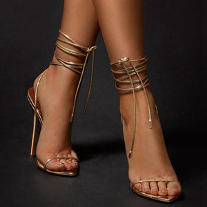 Women's Sandals Ankle Strap Stiletto Sandals - Carvan Mart