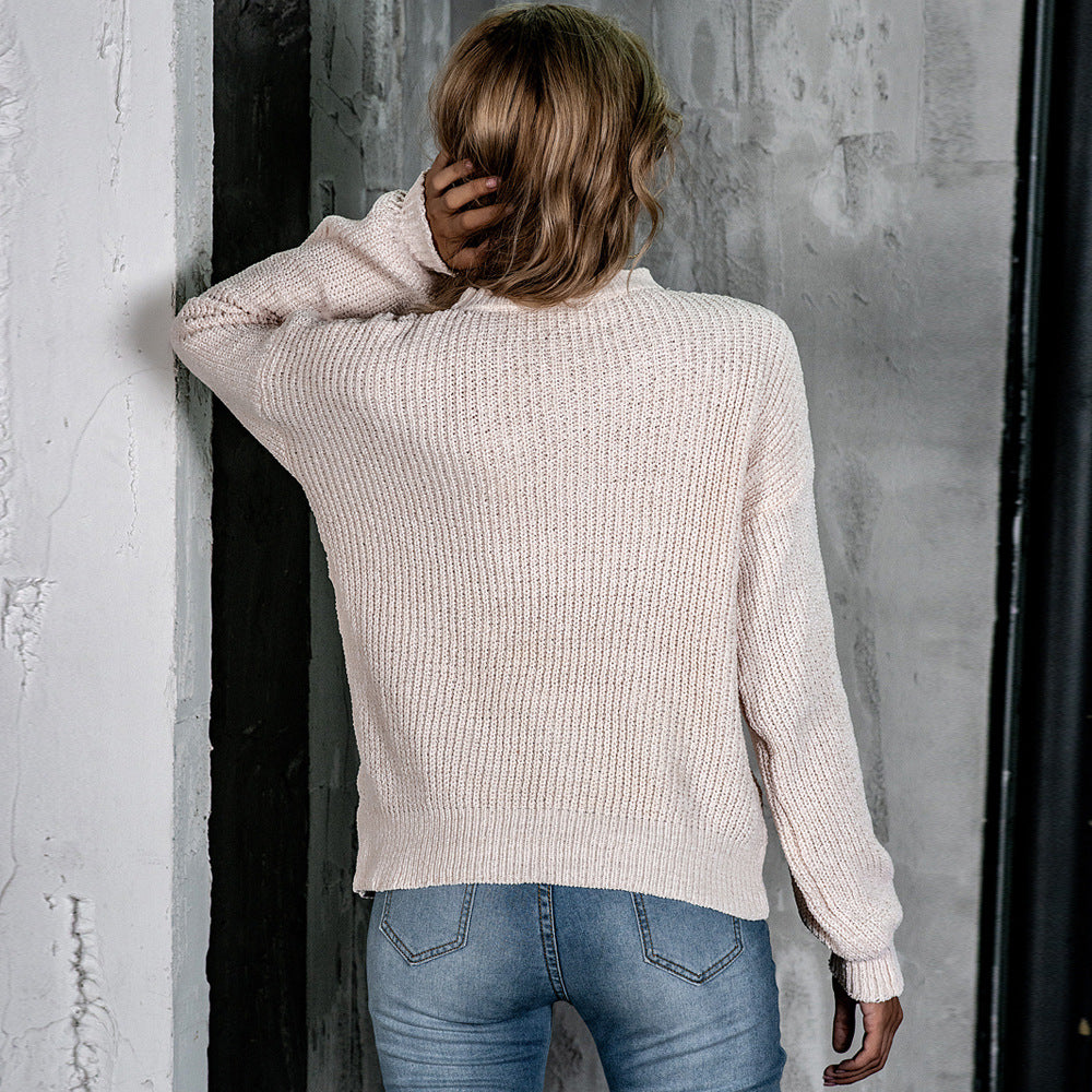 Hollow-out Solid Color Knitted Top - Carvan Mart