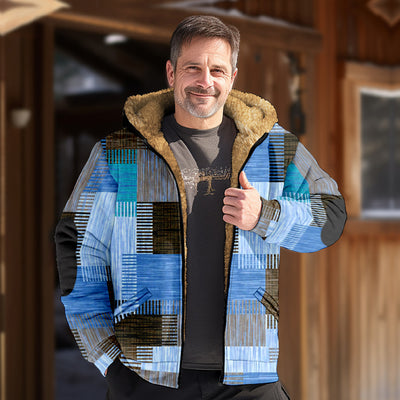 Men's Multi-color Pattern 3D Digital Printing Hooded Cotton-padded Jacket - Carvan Mart