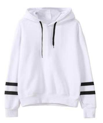 Fleece Hoodie Loose Casual Hoodie - K White - Women Hoodies & Sweatshirts - Carvan Mart