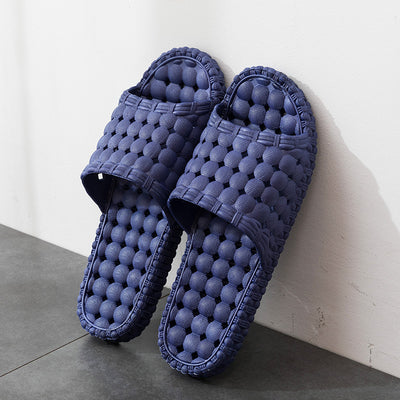 Unisex Hollow Out Bathroom Slippers - Non-Slip, Breathable Home Flip-Flops - Dark blue - Women's Slippers - Carvan Mart