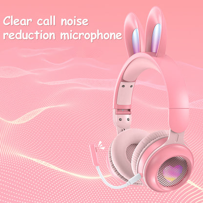 Rabbit Ear Headphones Wireless Luminous Extendable Wheat Headphones - Carvan Mart Ltd