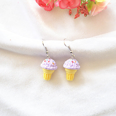 Popcorn Earrings Sweet And Cute Three-dimensional Ice Cream Cone Earrings - Carvan Mart