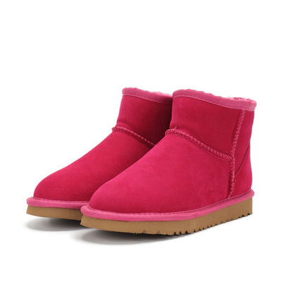 Men's Classic Ultra Mini Boots Fur Fashion Casual Low-cut Boots - Rose Red - Men's Boots - Carvan Mart