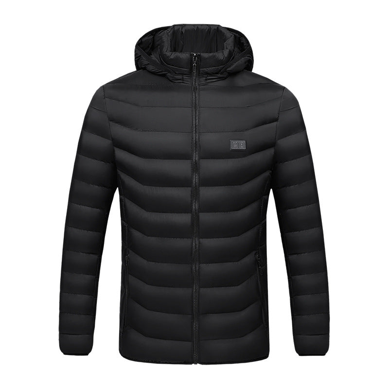 Winter Heated Plus Size Jacket Electric Heated Clothing - Zone 4single control black - Men's Jackets & Coats - Carvan Mart