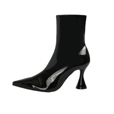 Women's Boots Pointed Toe Ankle Side Zipper Shoes - - heels - Carvan Mart