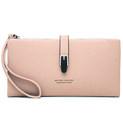 Long Female Wallet Simple Clutch - Pink - Women's Wallet - Carvan Mart