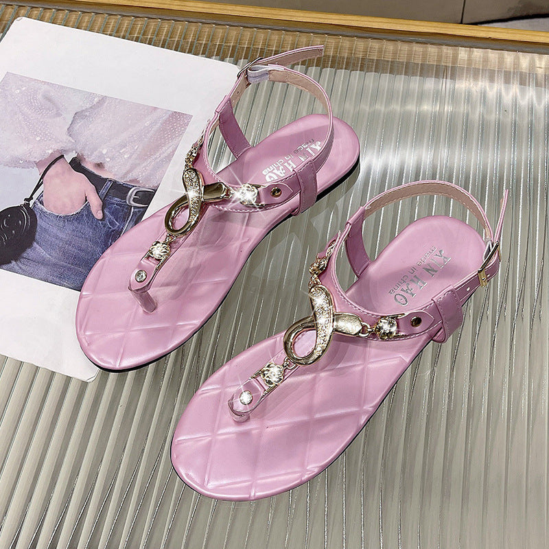 Women's Buckle Flip-flops Bohemian Style Flat Sandals - Carvan Mart