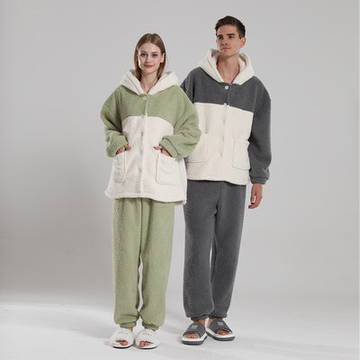 Men's And Women's Fashion Coral Velvet Pajamas Suit - Carvan Mart