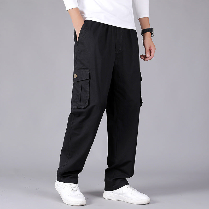 Korean Style Loose Straight Leg Thin Fat Pants - Comfortable Cotton Trousers for Spring - Carvan Mart