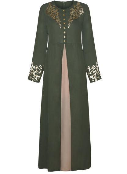 Women's Fashion Gilded Printed Muslim Arab Robe Dress - Carvan Mart Ltd