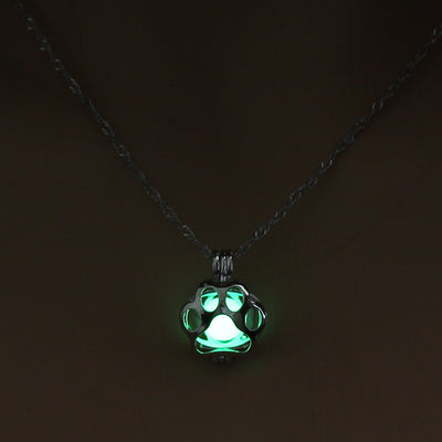 Fashion Jewelry Dog Paw Hollow Luminous Necklace - Carvan Mart