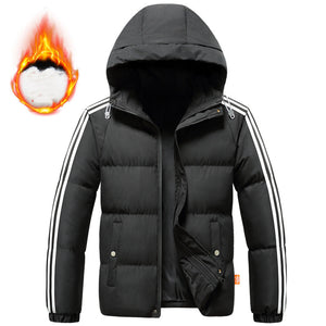 Men's Casual Warm Cotton Padded Jacket - Black - Men's Jackets & Coats - Carvan Mart