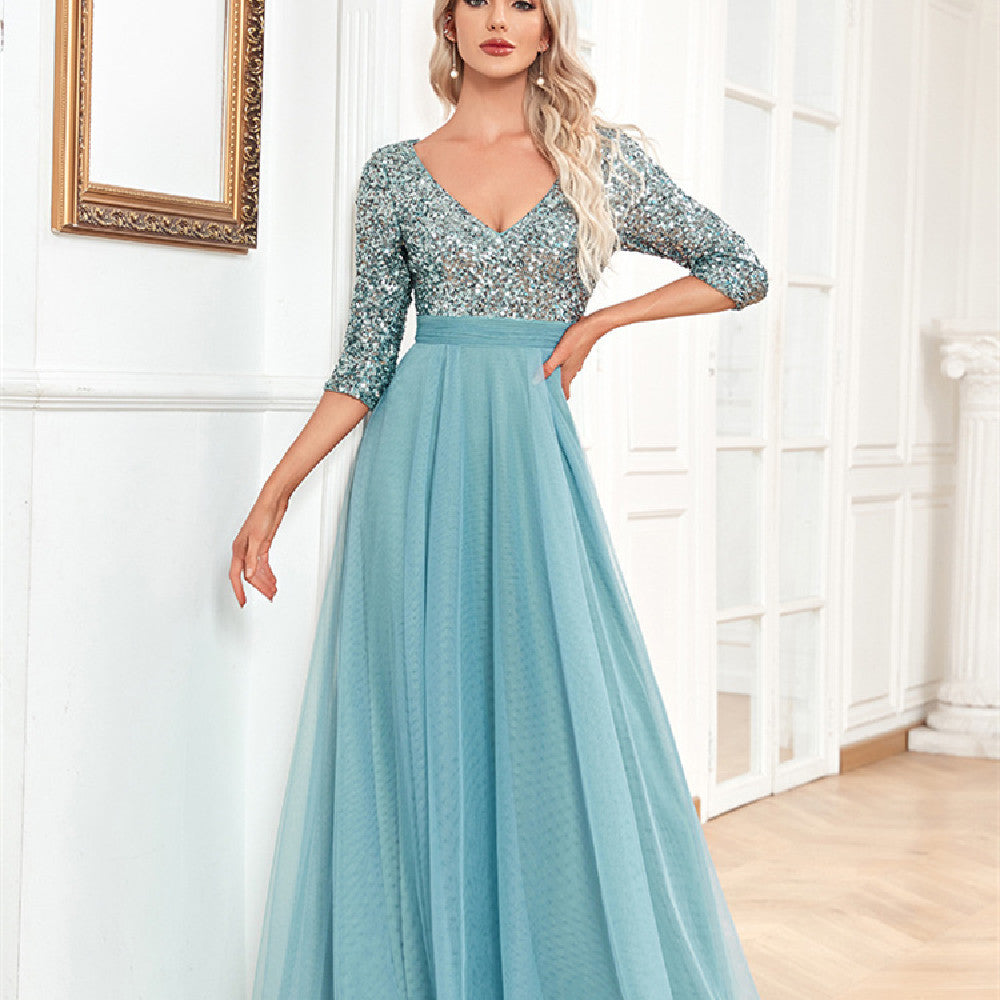 Elegant Prom Evening Wedding Guest Dress - - Evening Dresses - Carvan Mart