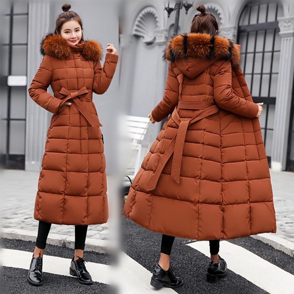 Durable Fashion Winter Women's Down Coat Cotton Padded Parka Thickened Long Jacket Warm Casual - Carvan Mart