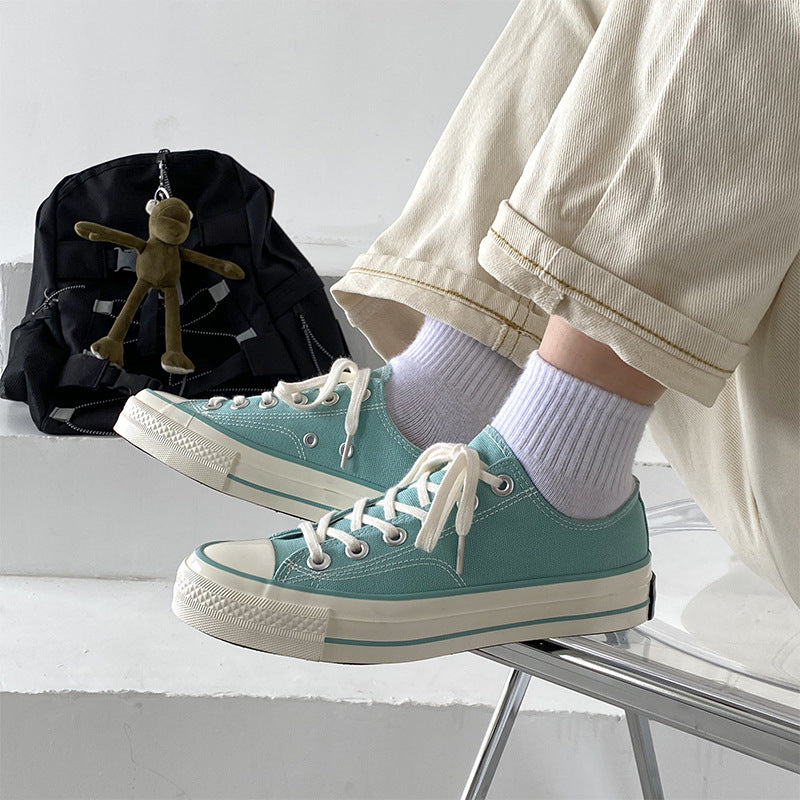 Solid Color Water Blue Canvas Shoes - Carvan Mart