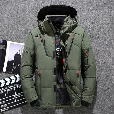 Winter Thick Men Jacket Solid Hooded Coats Hat Detachable Jacket - Carvan Mart