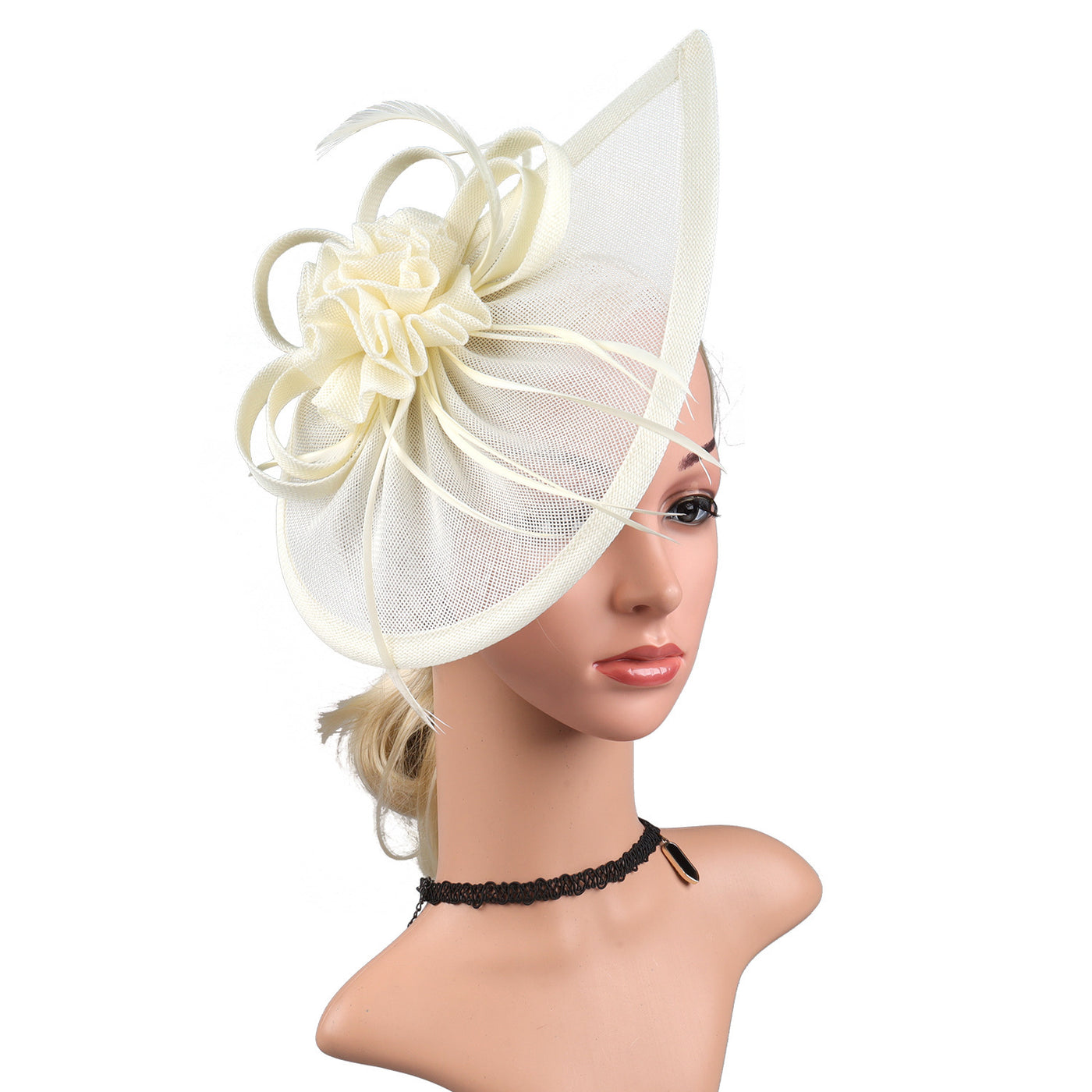 Fascinator Hat Linen Bridal Fashion Headdress Flower Socialite Billycock Hat - Carvan Mart