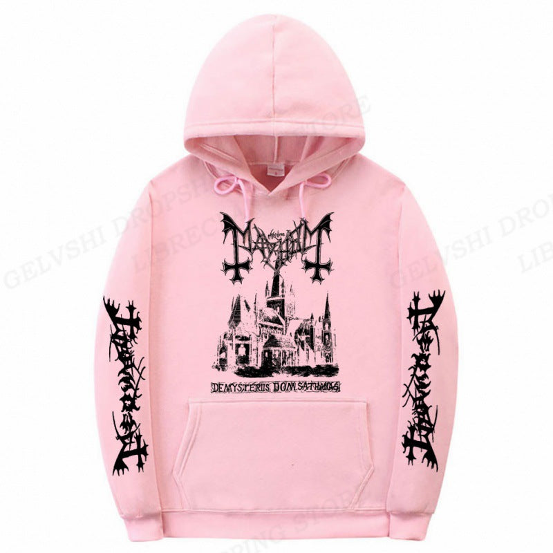 Men's Trendy Graphic Print Sweatshirt Solid Color Fashion Hoodie - Carvan Mart