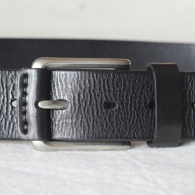 First Layer Cowhide Handmade Belt Men's Pin Buckle Belt - Black - Men's Belts - Carvan Mart