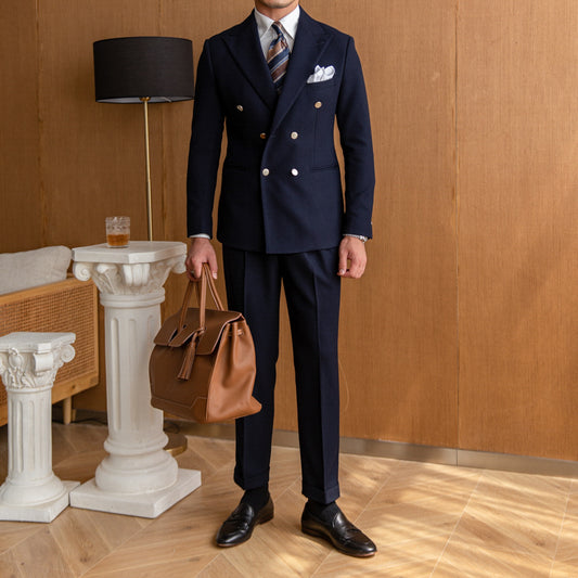 Men's Slim Double Breasted Suit - Carvan Mart Ltd