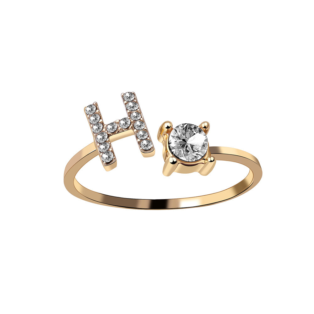 Letter Ring Fashion Jewelry Elegant Rings - Carvan Mart