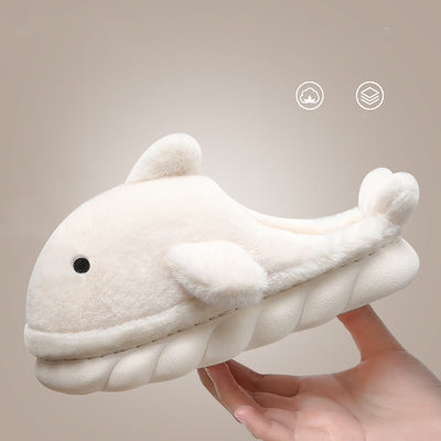 Shark Slippers Soft Sole Furry Shoes Home Bedroom Slippers - Carvan Mart