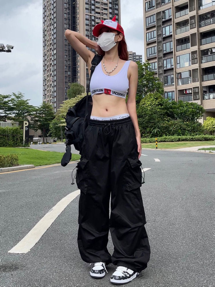 Women's Hip Hop Loose Cargo Pants with Pockets - Versatile Wide Leg Street Style Trousers - Carvan Mart