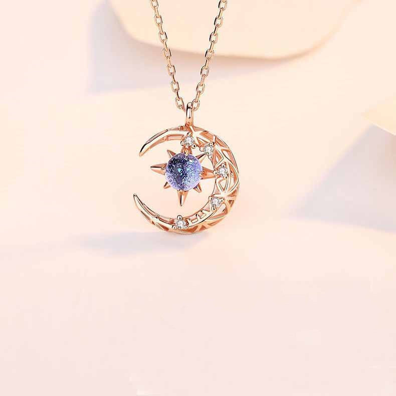 Female Trendy Necklace Explosive Style Star And Moon Necklace - Carvan Mart