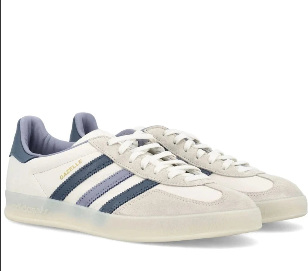 adidas Originals Gazelle Indoor Women's - White Prussian Blue Lavender Purple - Sneakers - Carvan Mart