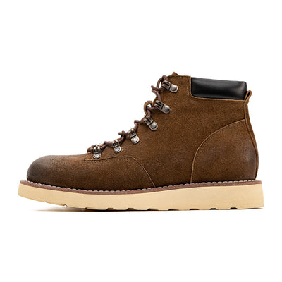 Men's Retro Mountaineering High-top Boots Calf Leather Shoes - Carvan Mart